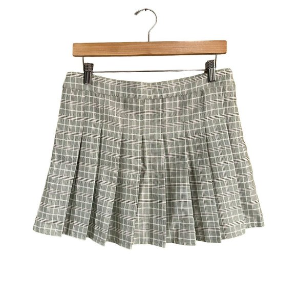 Unbranded Mint Green Women's Pleated Plaid Preppy School Girl Kawaii Skirt Size - Picture 1 of 6